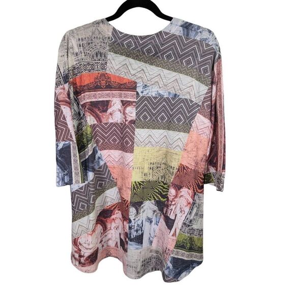 Top Ligne Multicolor Printed 3/4 Sleeve Top M - Picture 2 of 5
